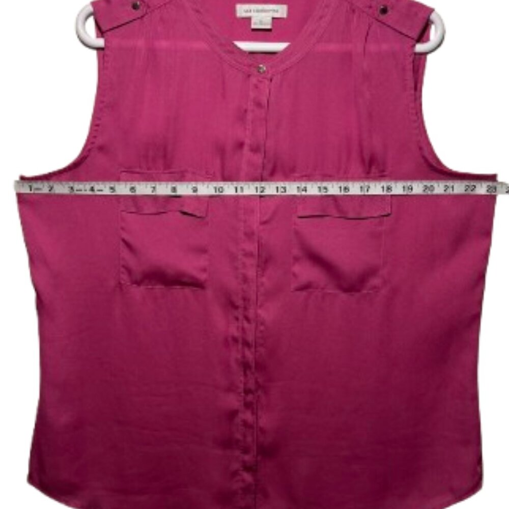 💗 Liz Claiborne Sleeveless Blouse – Magenta Pink Button Front Top (XL) 💗 - Picture 5 of 8